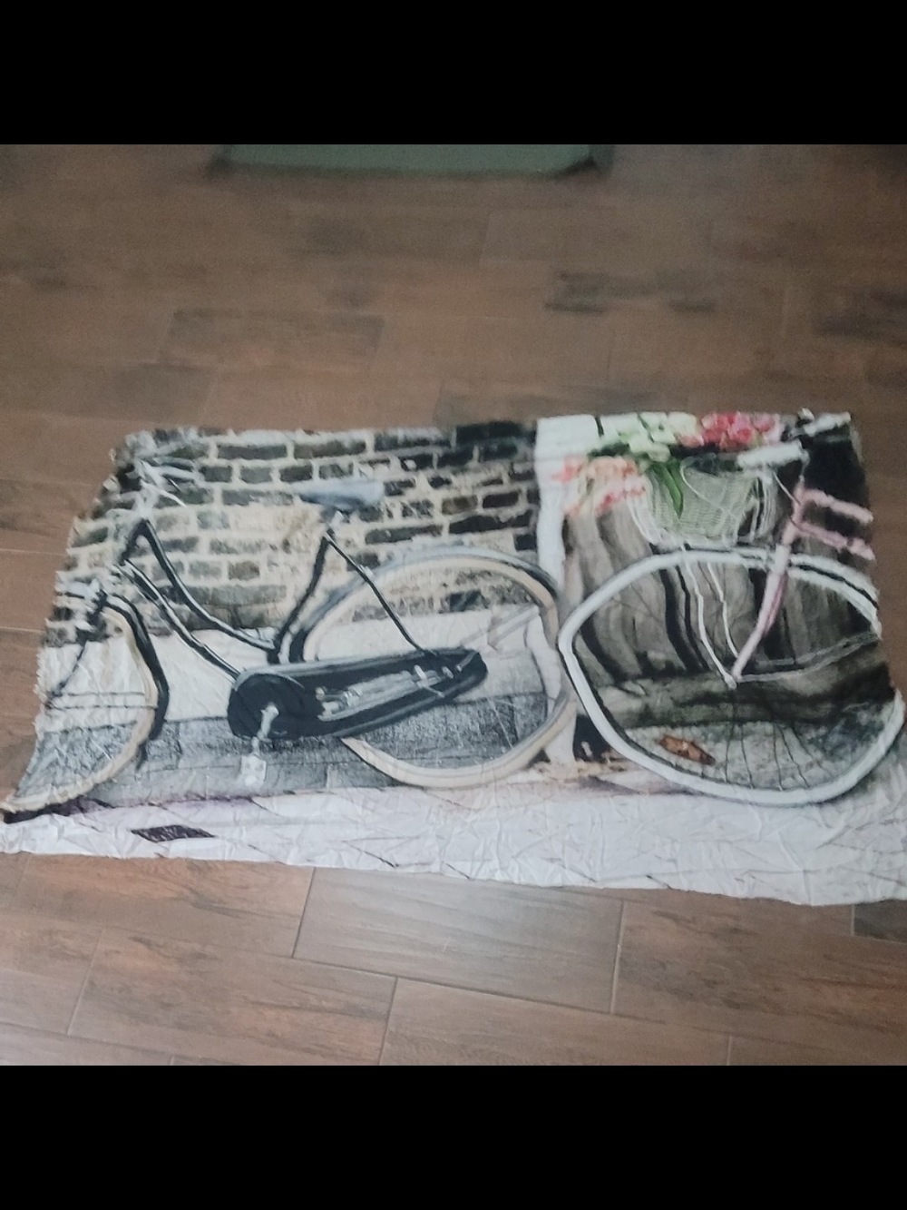 Decorative Bicycle Wall Scarf/ Wrap in Black, White, Pink - Unbranded